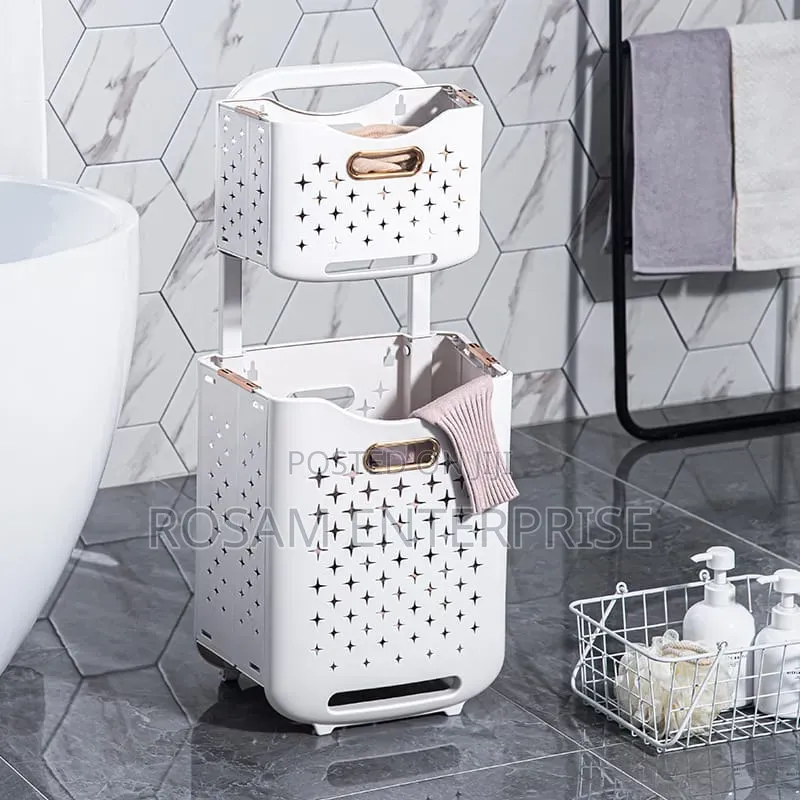 2-Tier Laundry Hamper With Wheels