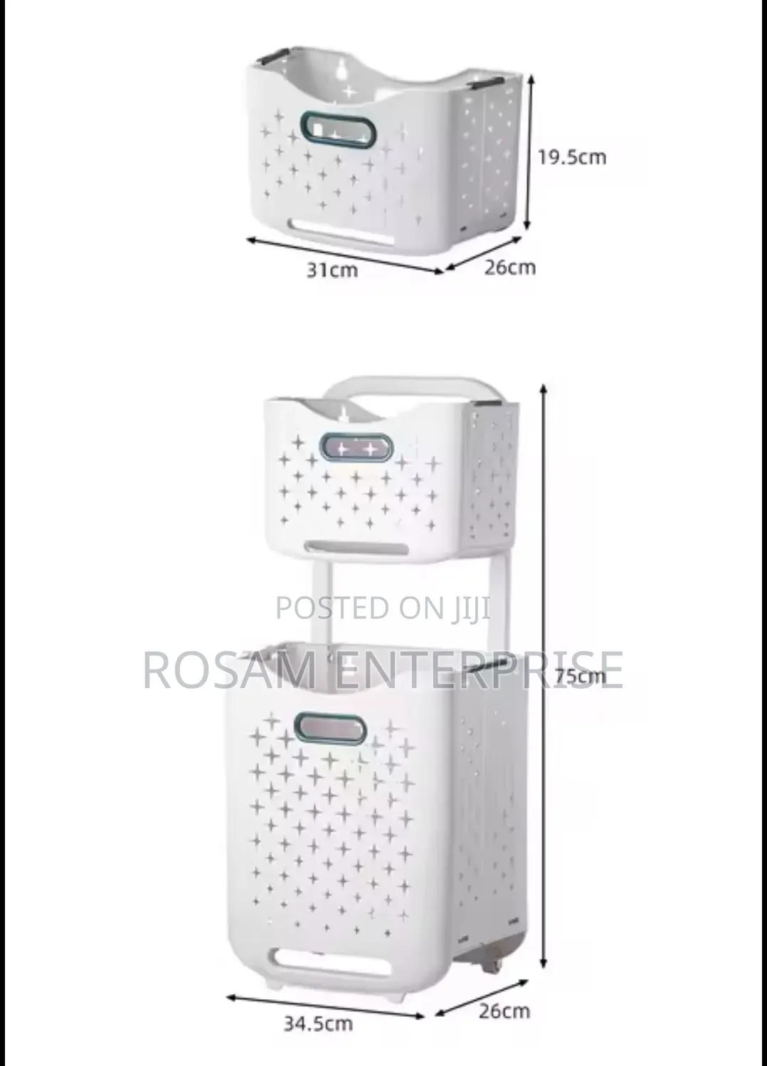2-Tier Laundry Hamper With Wheels