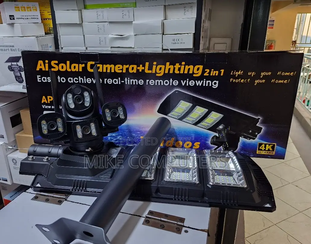 Ai 4g Solar Simcard Camera With Solar 450w Floodlight