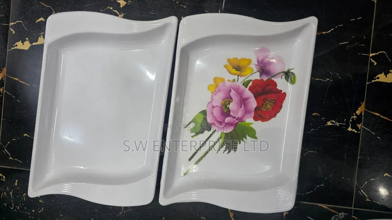 6 PCS Melamine Plate Wavy Rectangular at 185