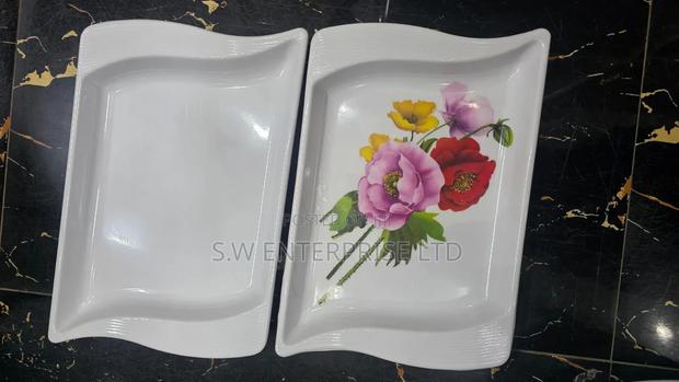 6 PCS Melamine Plate Wavy Rectangular at 185 - main view