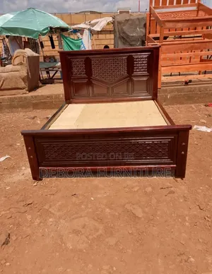 Dark Brown Wooden 5*6 Bed