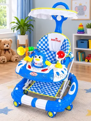 Baby Plus Musical Baby Walker With Canopy Activity Tray