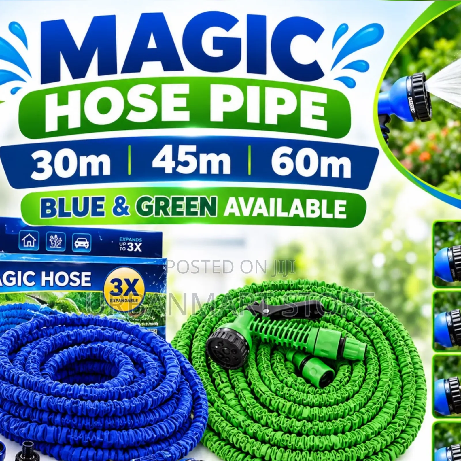 60M Magic Expandable Garden Hose Pipe With Nozzle