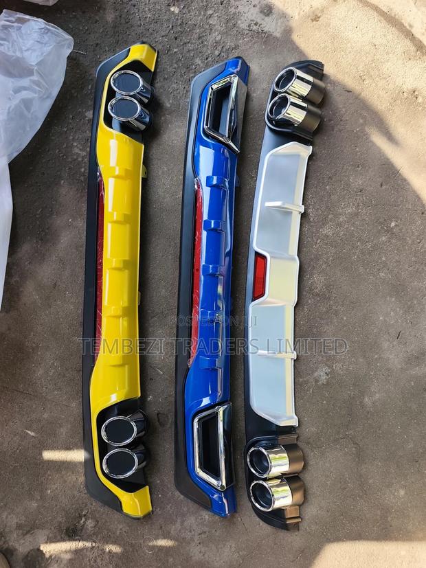 Universal Car Rear Bumper Diffuser Lip With Dummy Exhaust Tips - main view