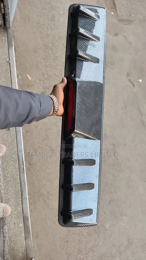 Universal Carbon Fiber Car Rear Diffuser With LED Brake Light