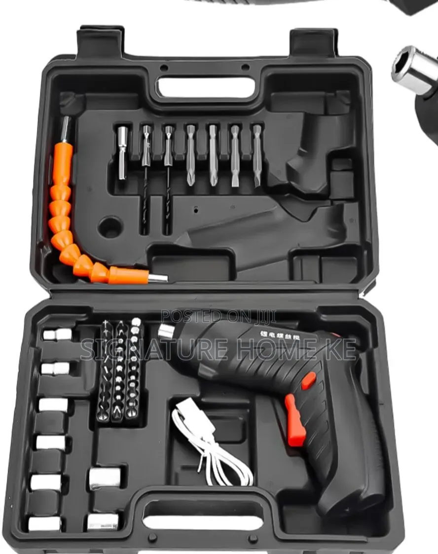 47pc Rechargeable Drill Screw Driver Tool Box