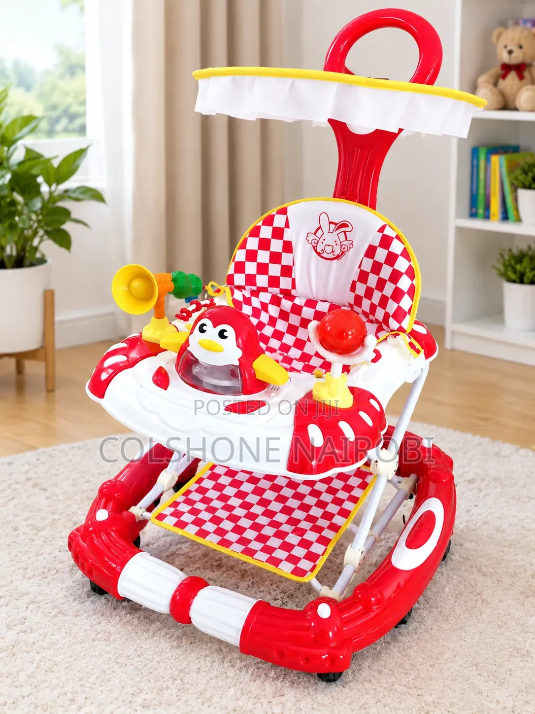Musical Baby Walker With Activity Tray, Canopy Push Handle