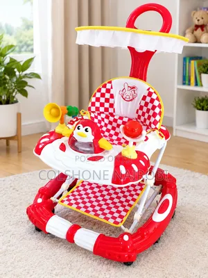 Musical Baby Walker With Activity Tray, Canopy Push Handle