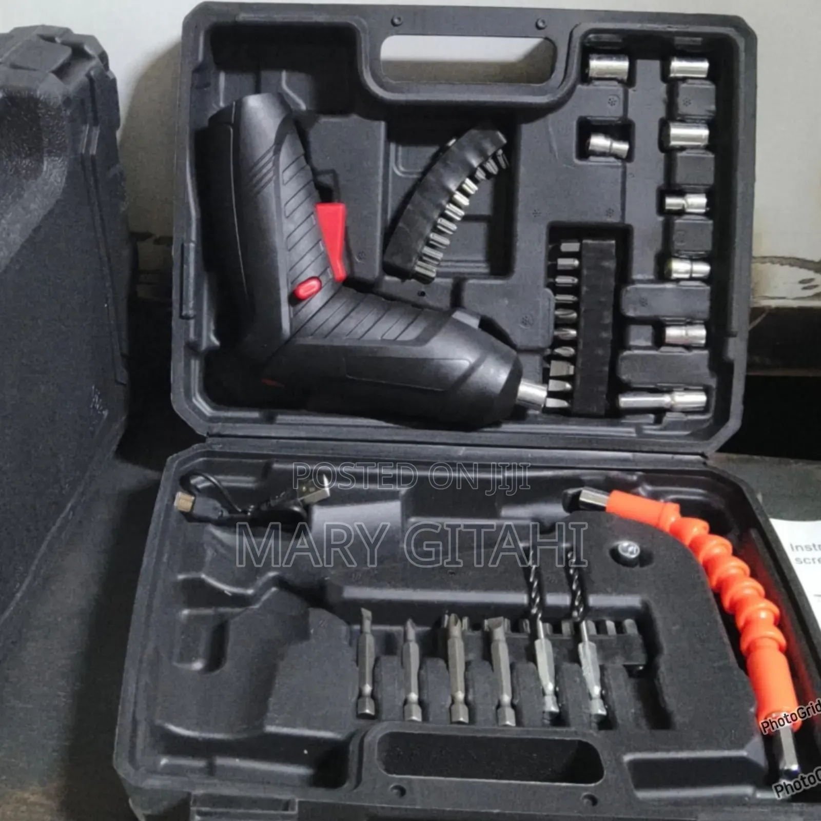 47pc Rechargeable Drill Screw Driver Tool Box Set