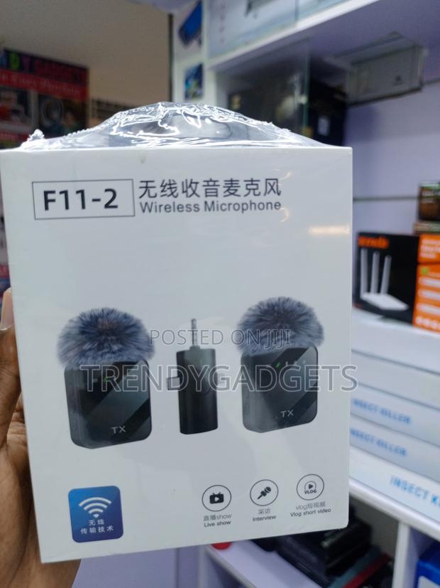 F11-2 Wireless Lavalier Microphone 2 Mics 3-in-1 for Phone Camera - thumbnail 2