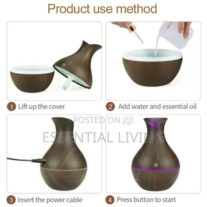 Wooden Ultrasonic Air Humidifier Aroma Diffuser 130ml