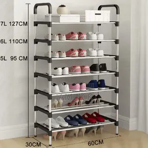 7-Layer Black Joint Shoe Rack - Pm