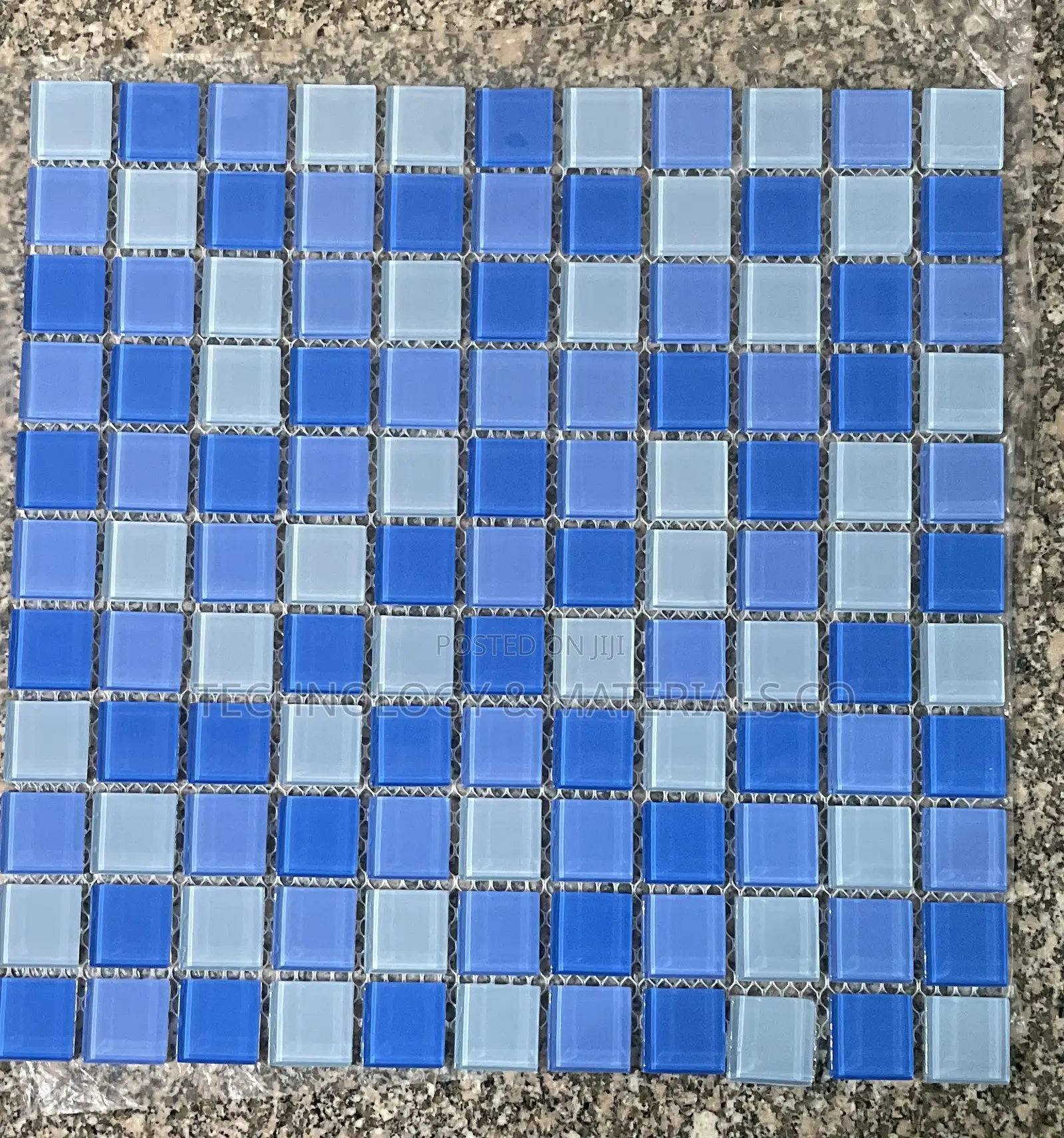 Ocean Blue Pool Glass Mosaic Tiles -30x30cm