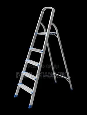 Heavy Duty Aluminum Folding Step Ladder – 5 Steps
