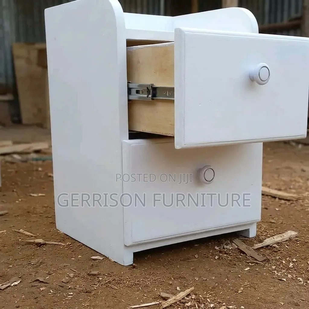 2-Drawer White Bedside Locker
