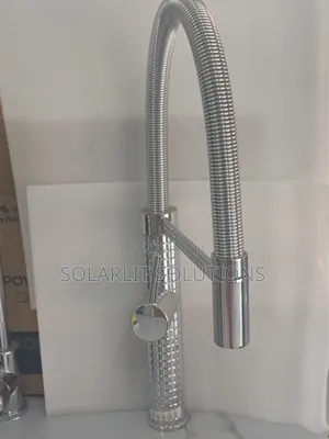 Modern Textured Chrome Single Level Pull Down Kitchen Faucet