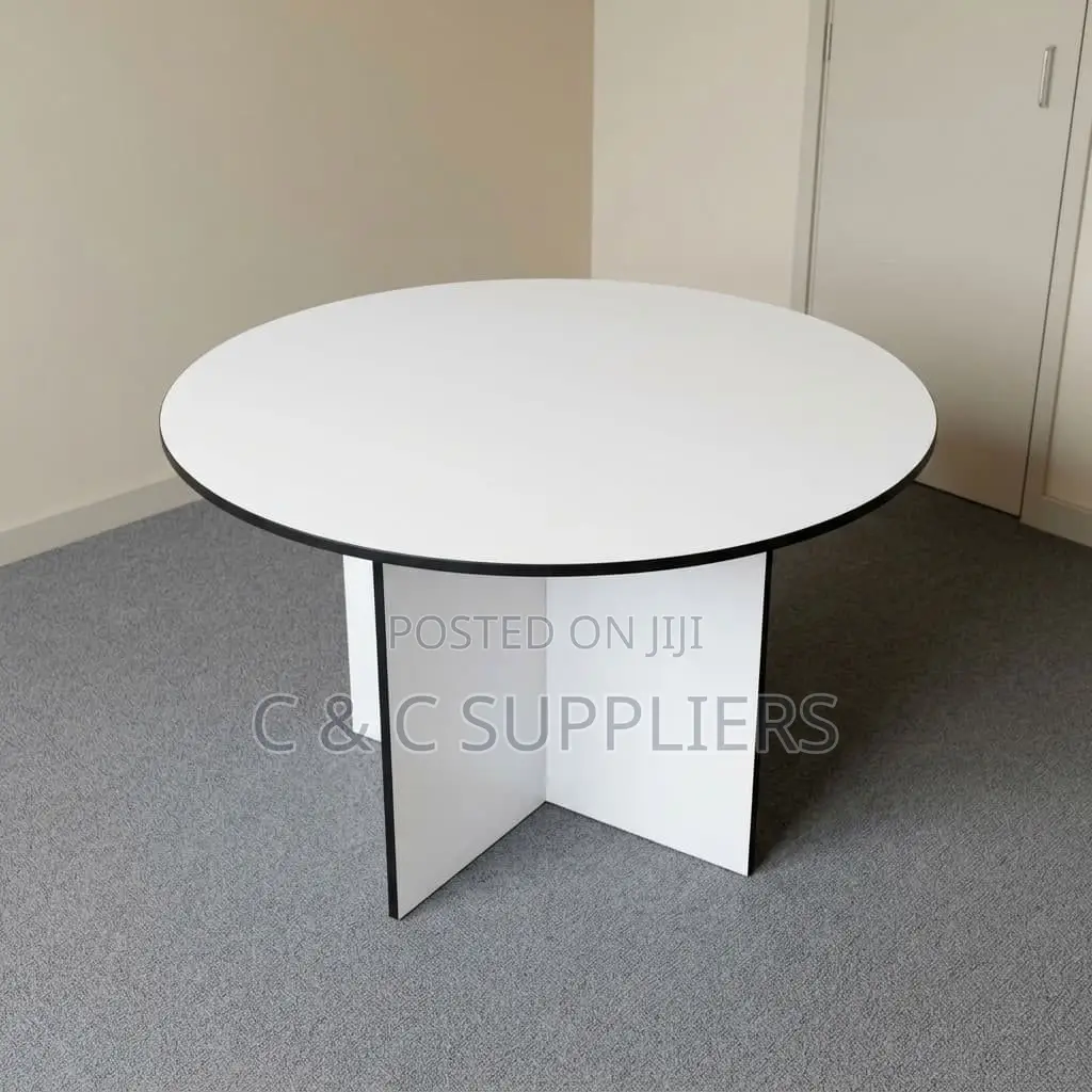White Round Office Meeting Table-1.2m