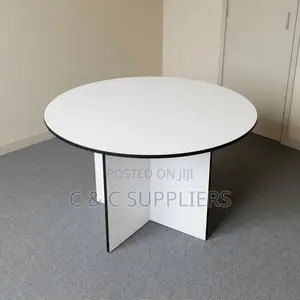 White Round Office Meeting Table-1.2m