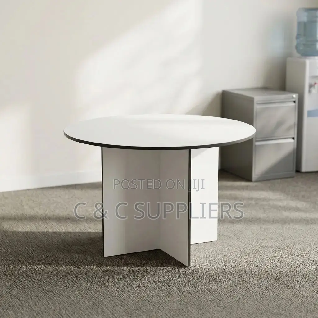 White Round Office Meeting Table-1.2m