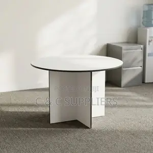 White Round Office Meeting Table-1.2m