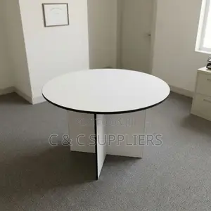 White Round Office Meeting Table-1.2m