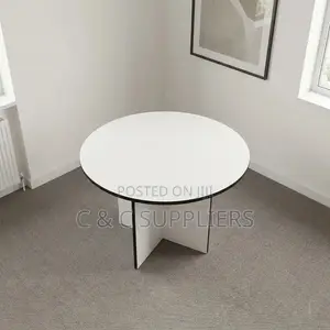 White Round Office Meeting Table-1.2m