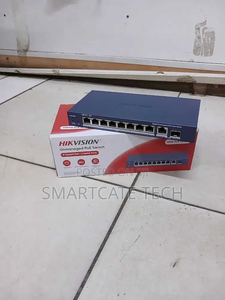 Hikvision 8-Port PoE Gigabit Switch for CCTV Camera Installation
