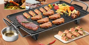 Electric Non-Stick Rectangular Hot Plate Machine Smokeless