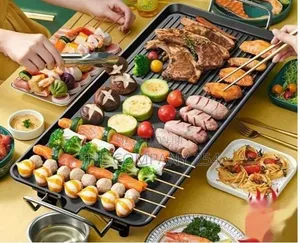 Electric Non-Stick Rectangular Hot Plate Machine Smokeless