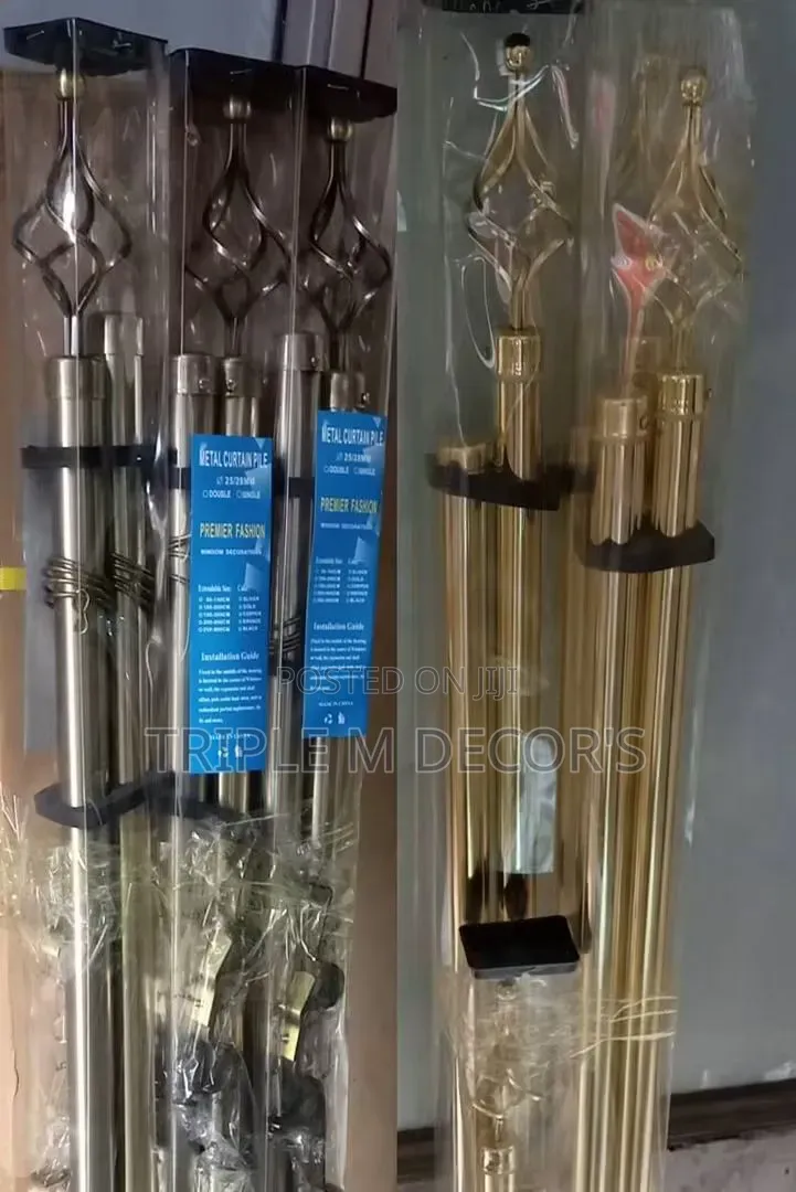 Quality 2m Double Adjustable Curtain Rods for Living Room