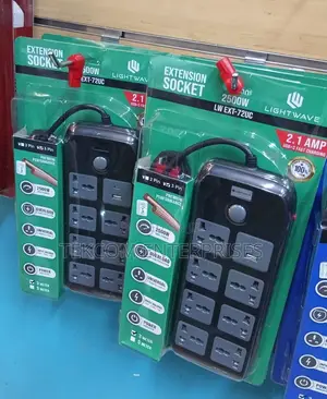 Lightwave Extension 7-Way Socket With 1 USB + 1 Type-C Ports (2.1A)