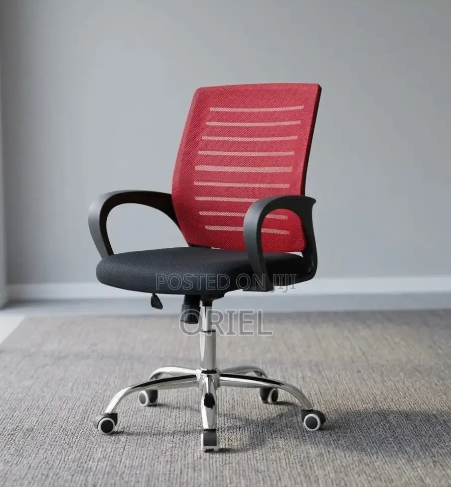Office Chair : Red Back Mesh Office Chair