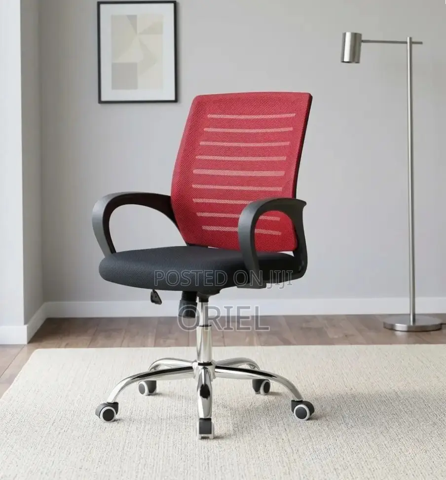 Office Chair : Red Back Mesh Office Chair