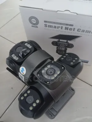 Triple Lens 4G SIM Outdoor Security Camera With Solar Panel Support