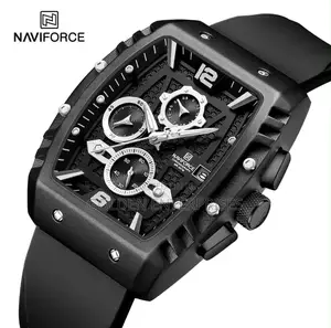 NAVIFORCE Luxury Square Dial Watch for Men – Sport Chronograph Black