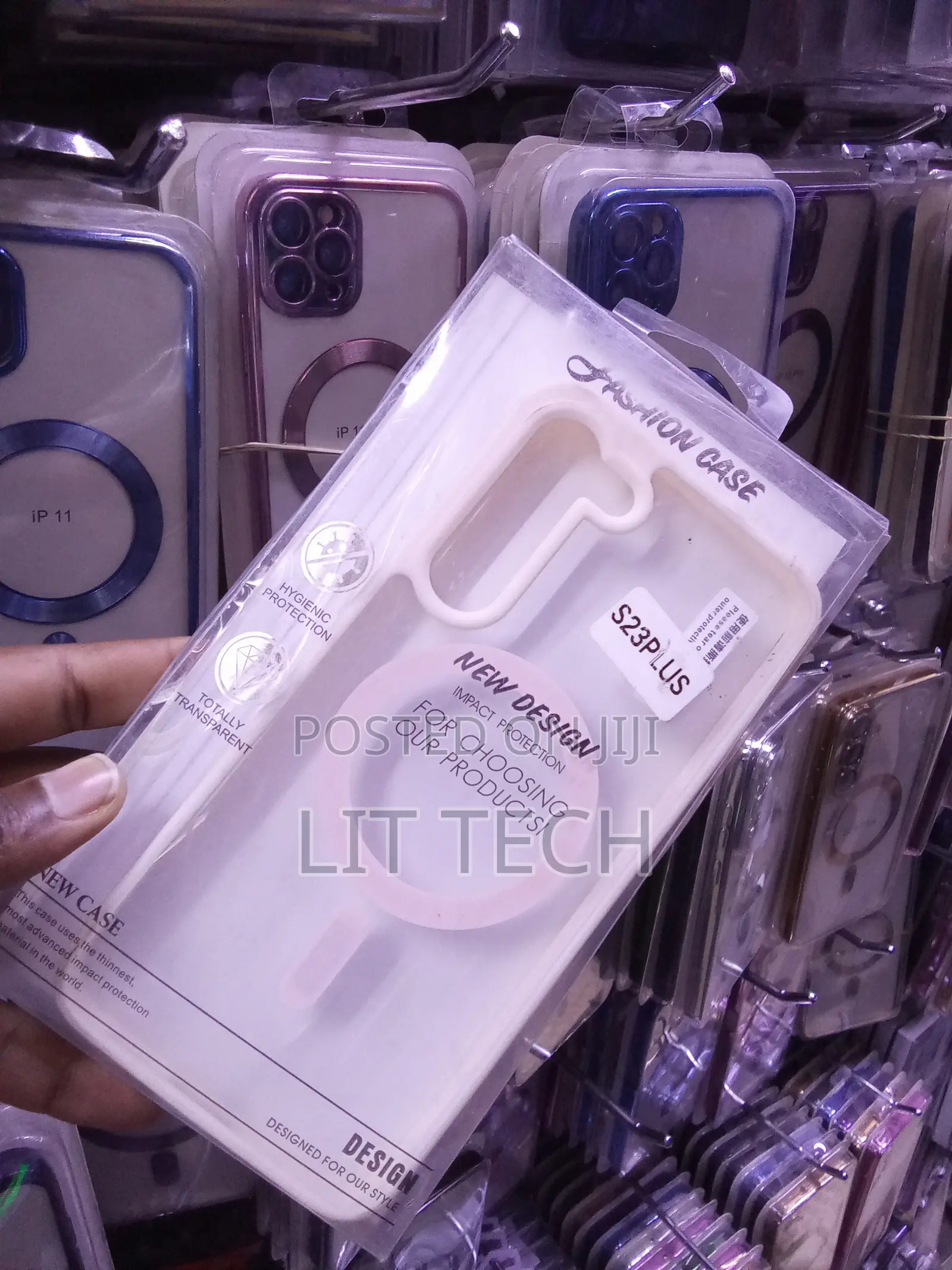 Samsung Galaxy S23+ Transparent Magsafe Case With Pink Raised Boarders