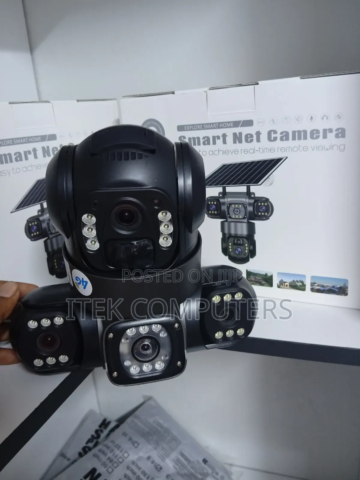 Outdoor 4G SIM Triple Lens Camera With Solar Panel