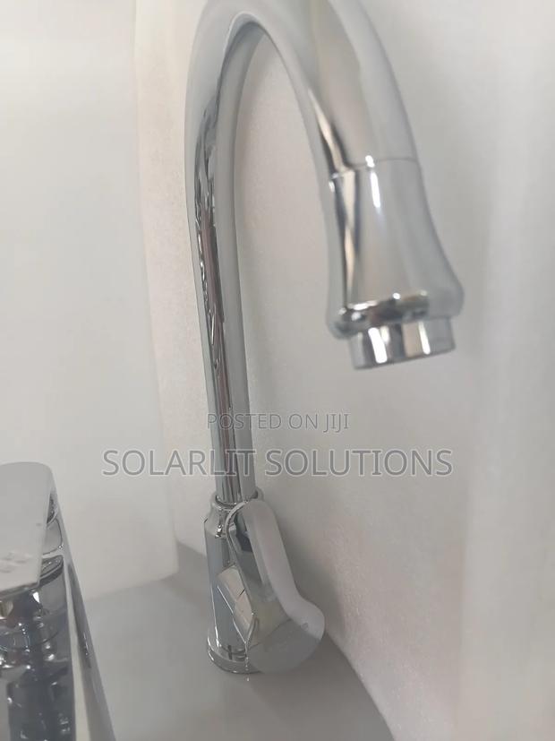 Modern Chrome High-Arc Single-Handle Kitchen Faucet - main view