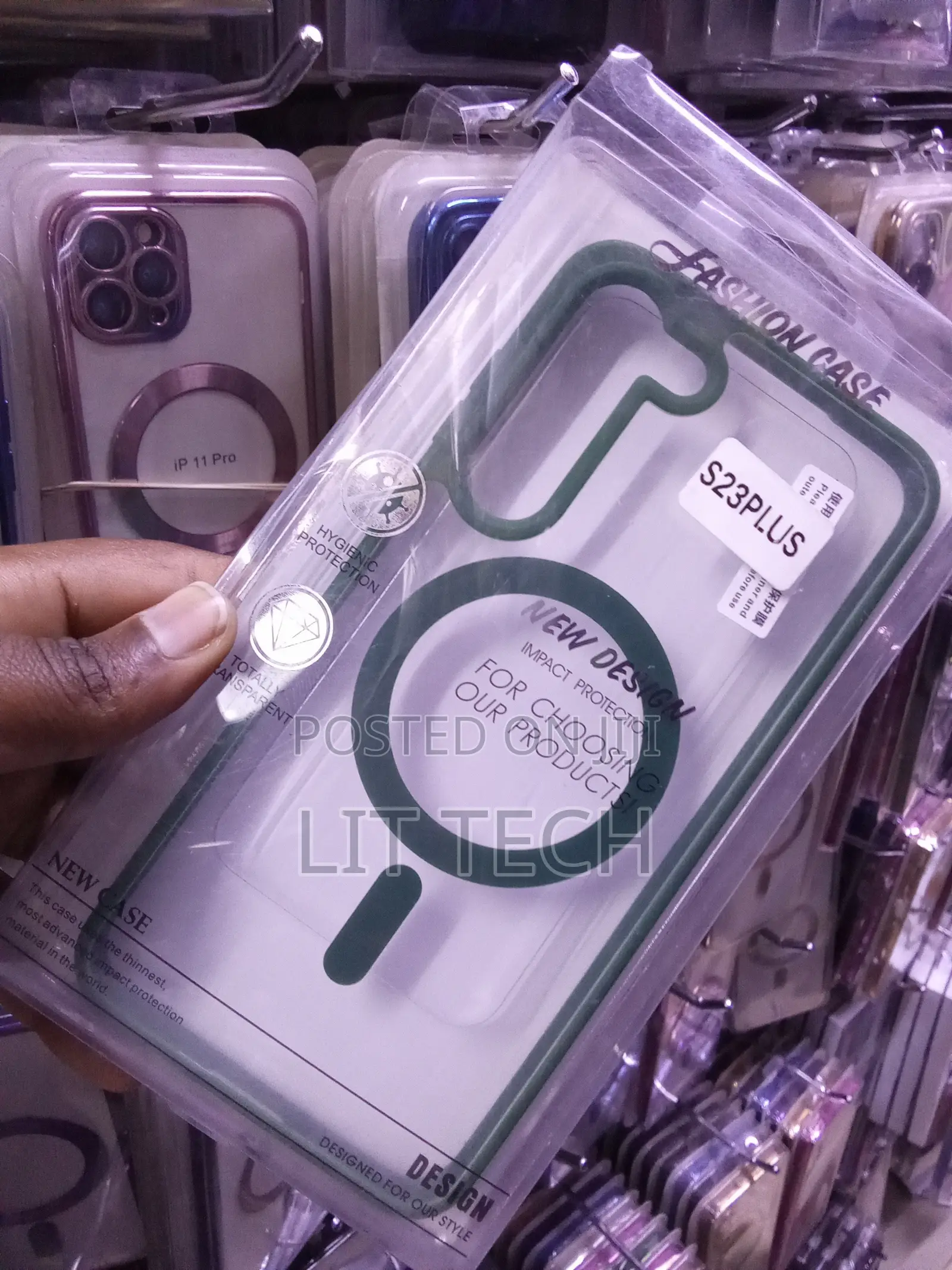 Samsung Galaxy S23+ Transaprent Magsafe Case With Green