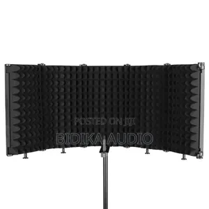 Large Studio Microphone Isolation Shield | Foldable Vocal Booth