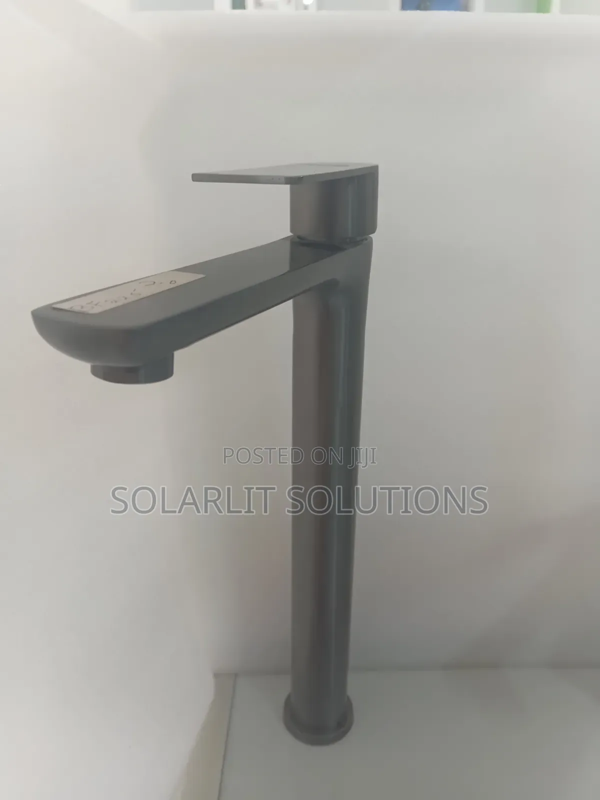 Modern Tall Gunmetal Grey Vessel Sink Basin Mixer Tap