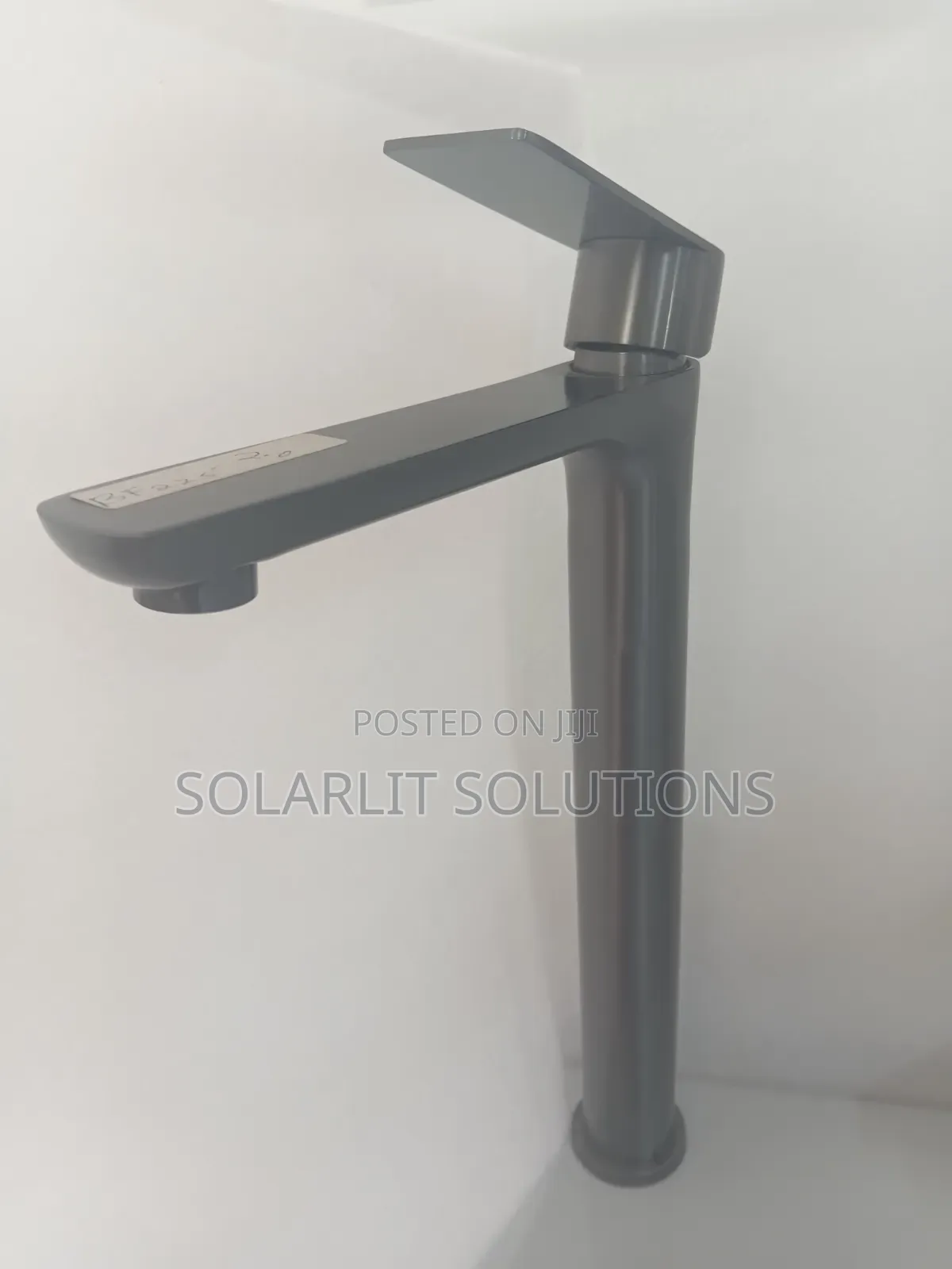 Modern Tall Gunmetal Grey Vessel Sink Basin Mixer Tap