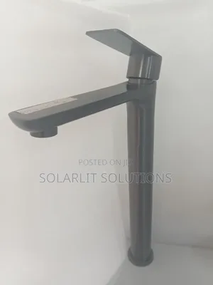 Modern Tall Gunmetal Grey Vessel Sink Basin Mixer Tap