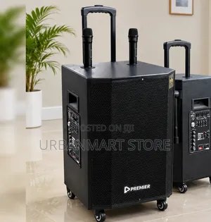 15 Inch Premier 3000W Rechargeable Speaker With 2 Mics, Party Speaker