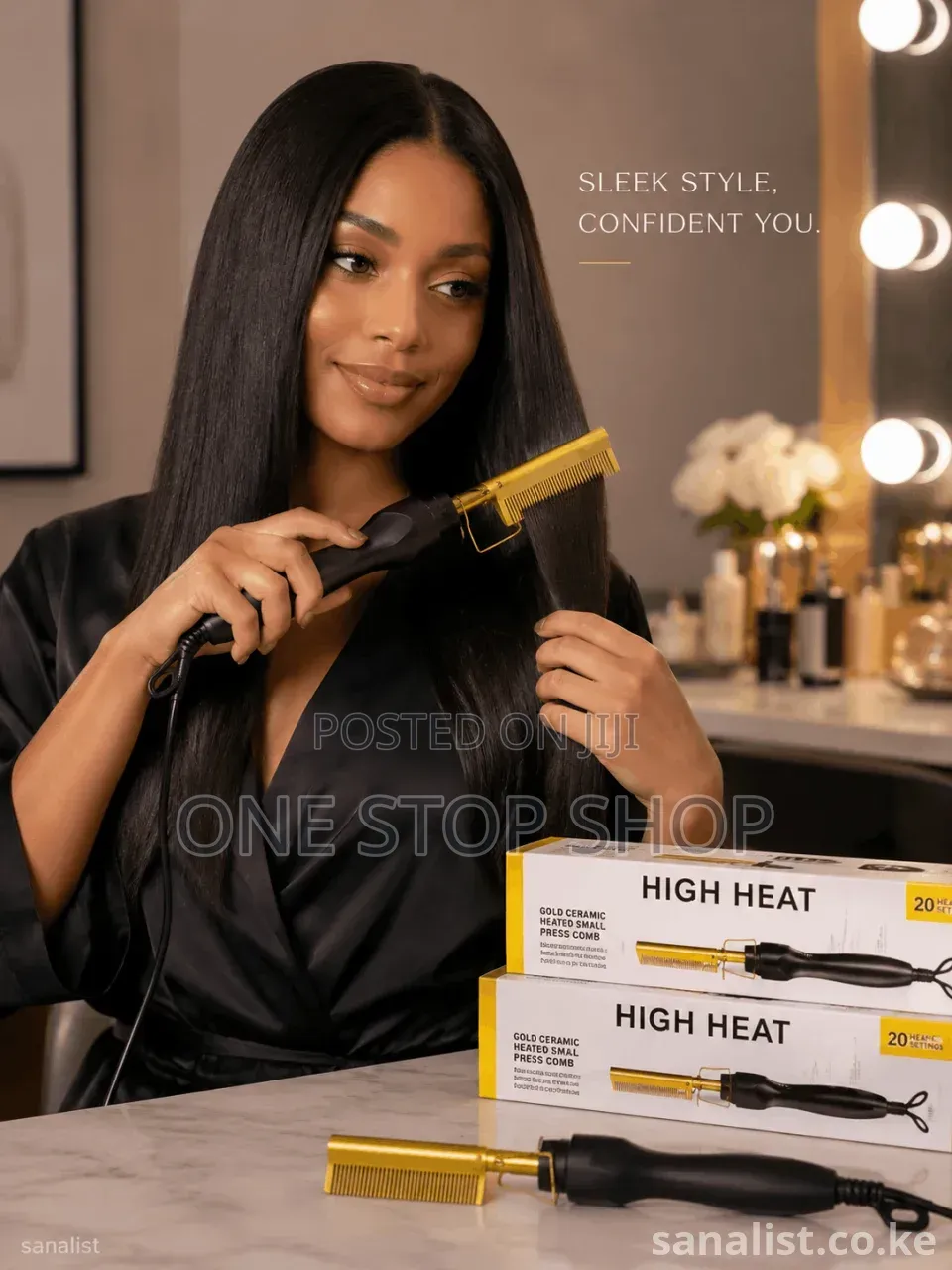 Electric Press Smooth Straightening Wigs Comb
