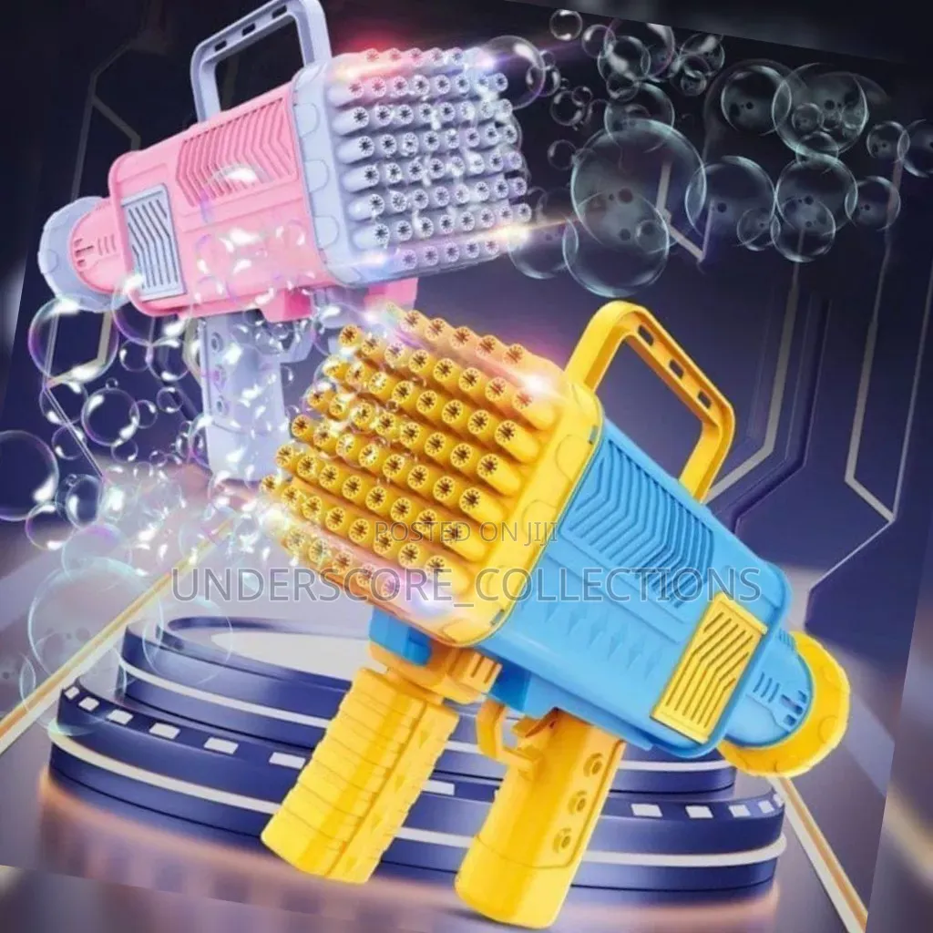 Rechargeable Bubble Gun - 60 Holes With Lights