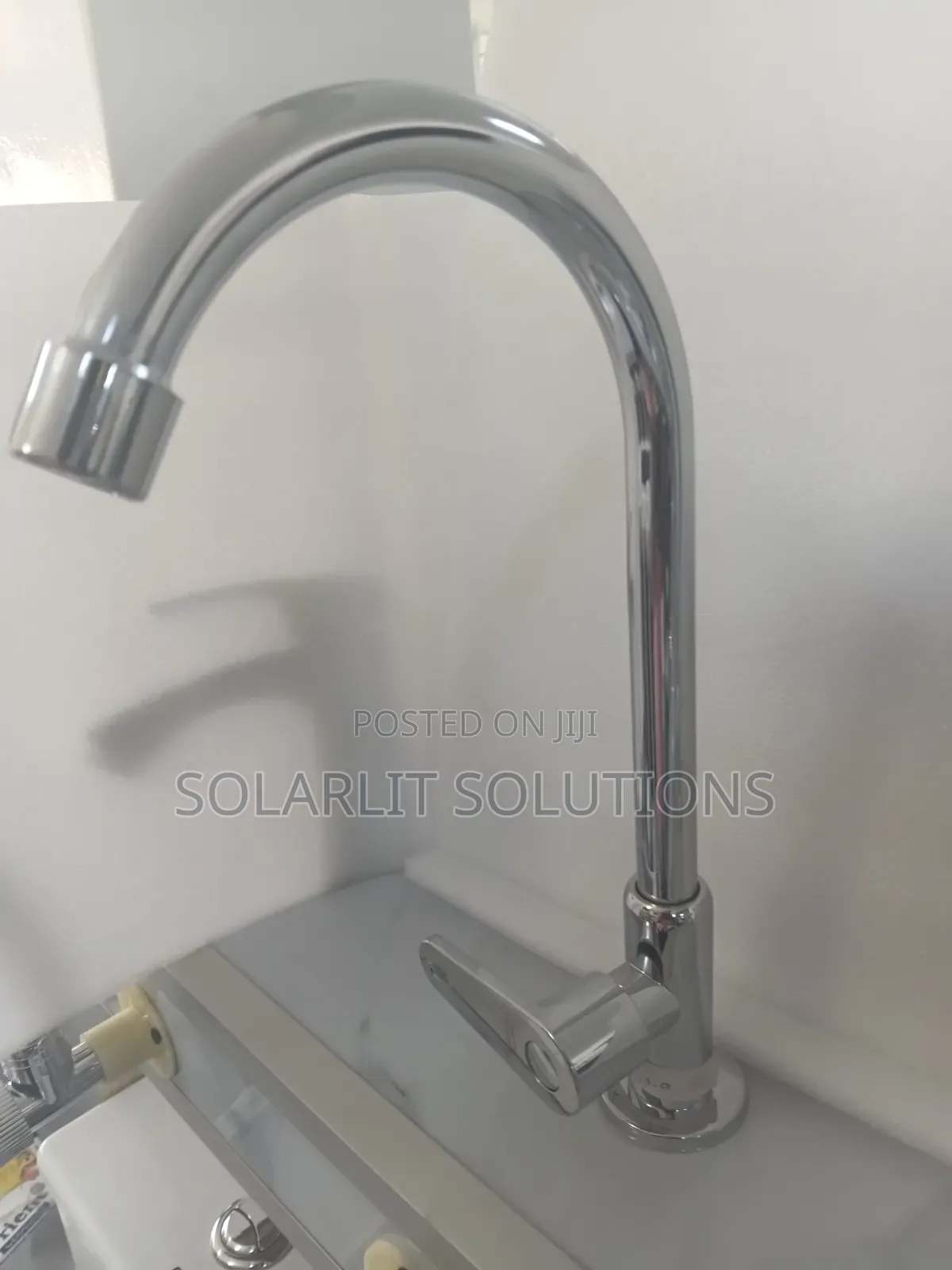 High-Arc Single-Handle Chrome Kitchen Sink Faucet