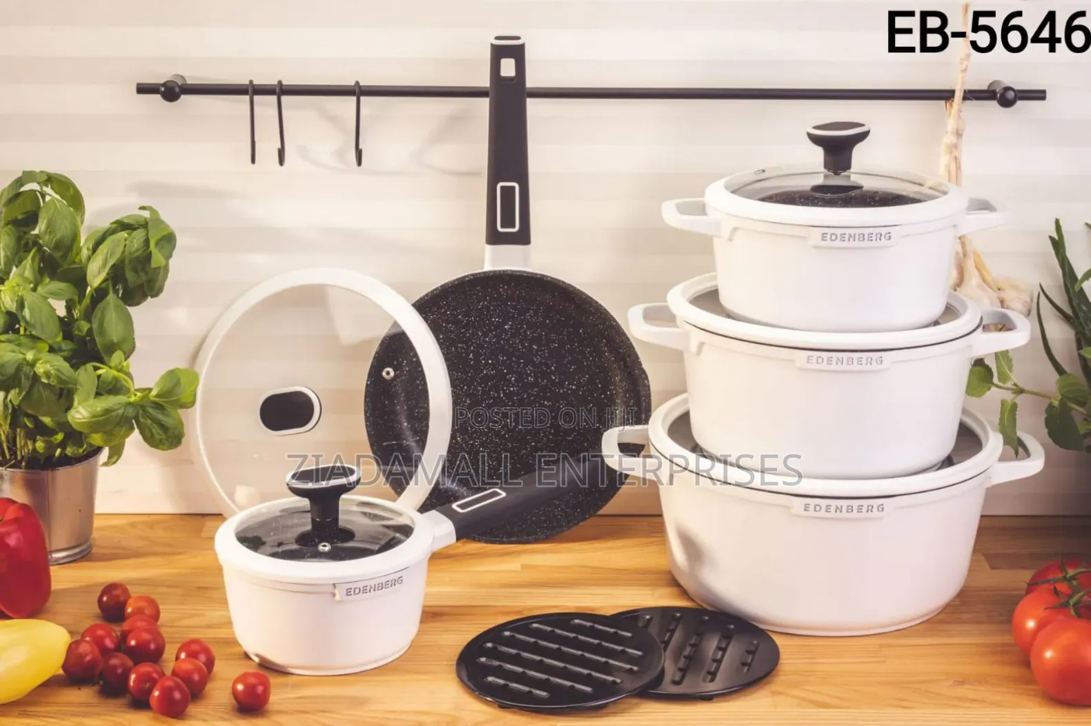 White 12 Pieces Nonstick Edenburg COOKWARE