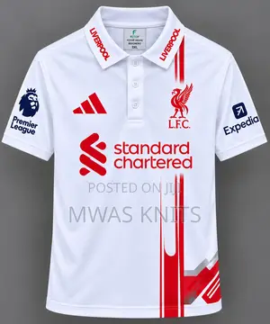 Liverpool Football Jersey White Short Sleeve Men's Sports Shirt